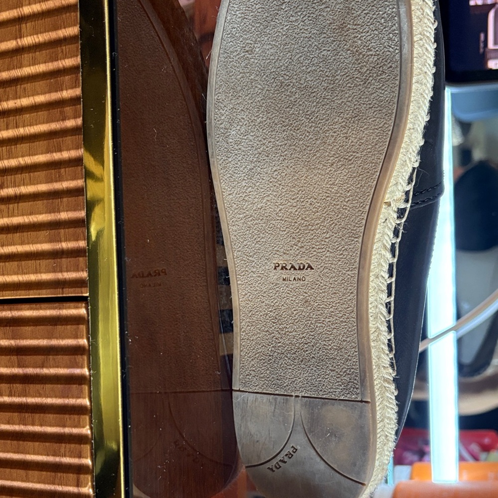 Prada Black Leather Espadrilles - Picture 3 of 6